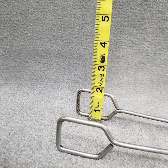 BBQ Grilling Tool Set of LOT 4 Metal Spatula Wood Handle Tongs 2 Tine Long Forks - Picture 12 of 16